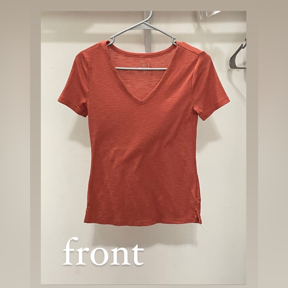 dark red v neck tee from maurices